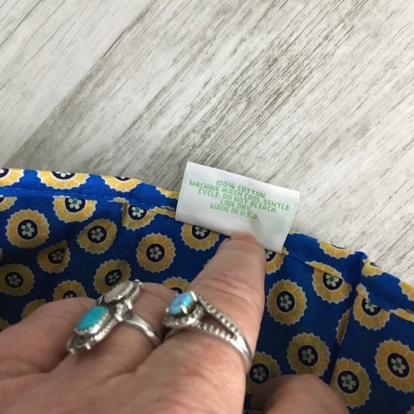 Vera Bradley Rivera Blue Pattern Design Yellow Trifold Wallet Spring 2008 - Picture 12 of 14